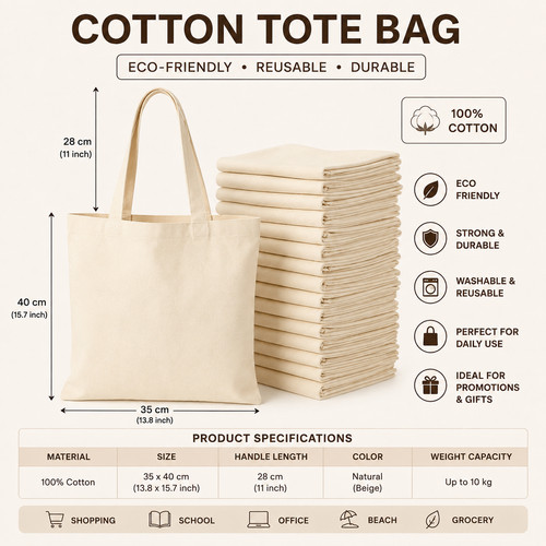 Pack cotton tote bags - 10,