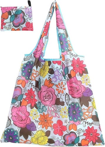 Reusable folding shopping tote - shopping,