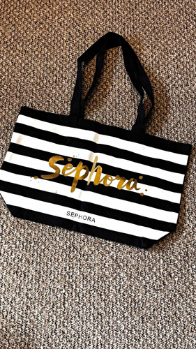 Sephora striped reusable tote - reusable,