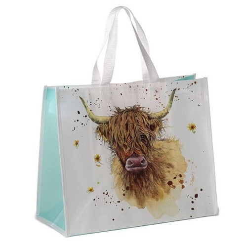 Highland cow reusable shopping - reusable,