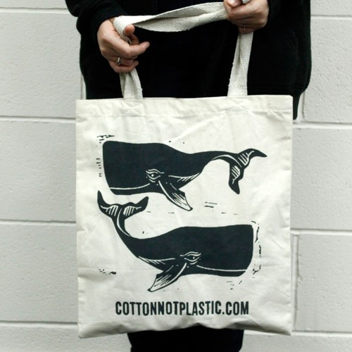 Whales cotton tote shopping - tote,