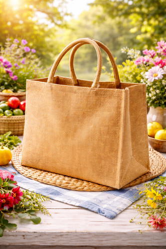 Natural medium jute bags - natural,