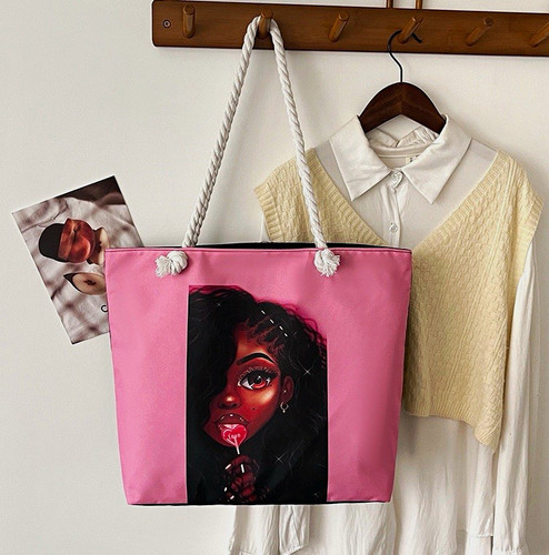 Large pink black graphic print - large, pink/black